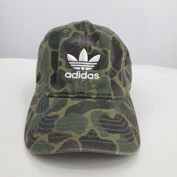 Adidas Camouflage Camo Strapback Women's Embroidered Logo Dad Cap Hat OS - Picture 1 of 9